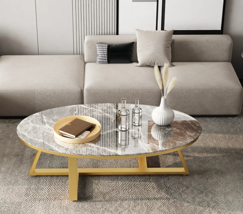Verona™ Oval Marble Coffee Table – Modern Luxury Living Room Table by PurelyhomeDeco