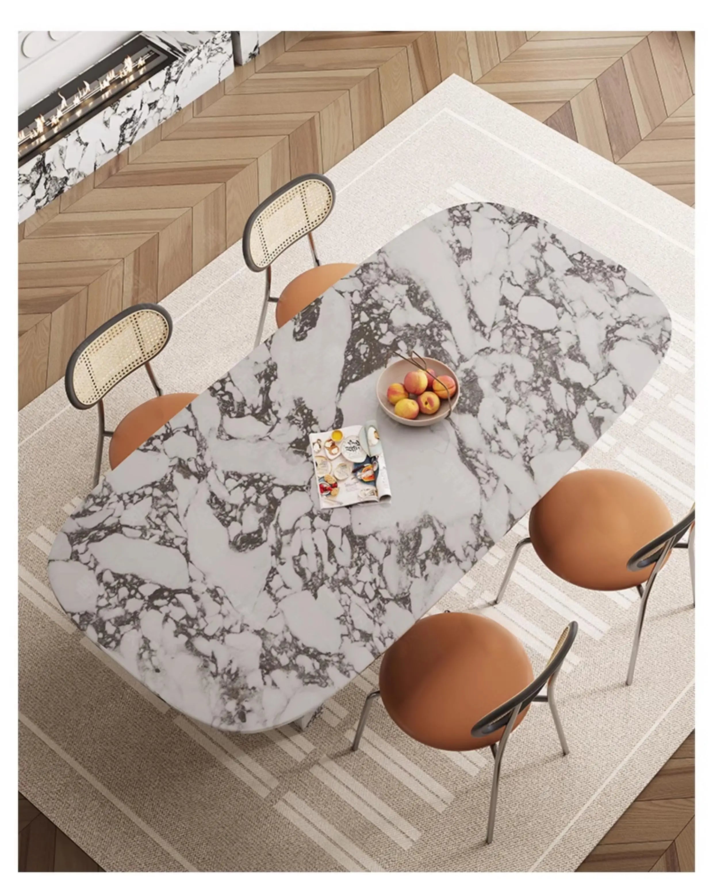 MAISONÉA™ French Cream Marble Dining Table