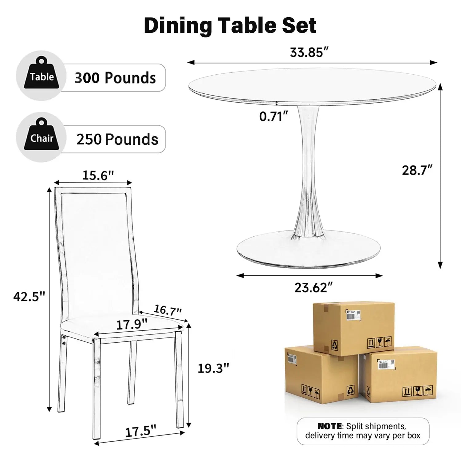 Seraphina Oro Classique™ – Contemporary Tulip Marble Dining Set by PurelyhomeDeco