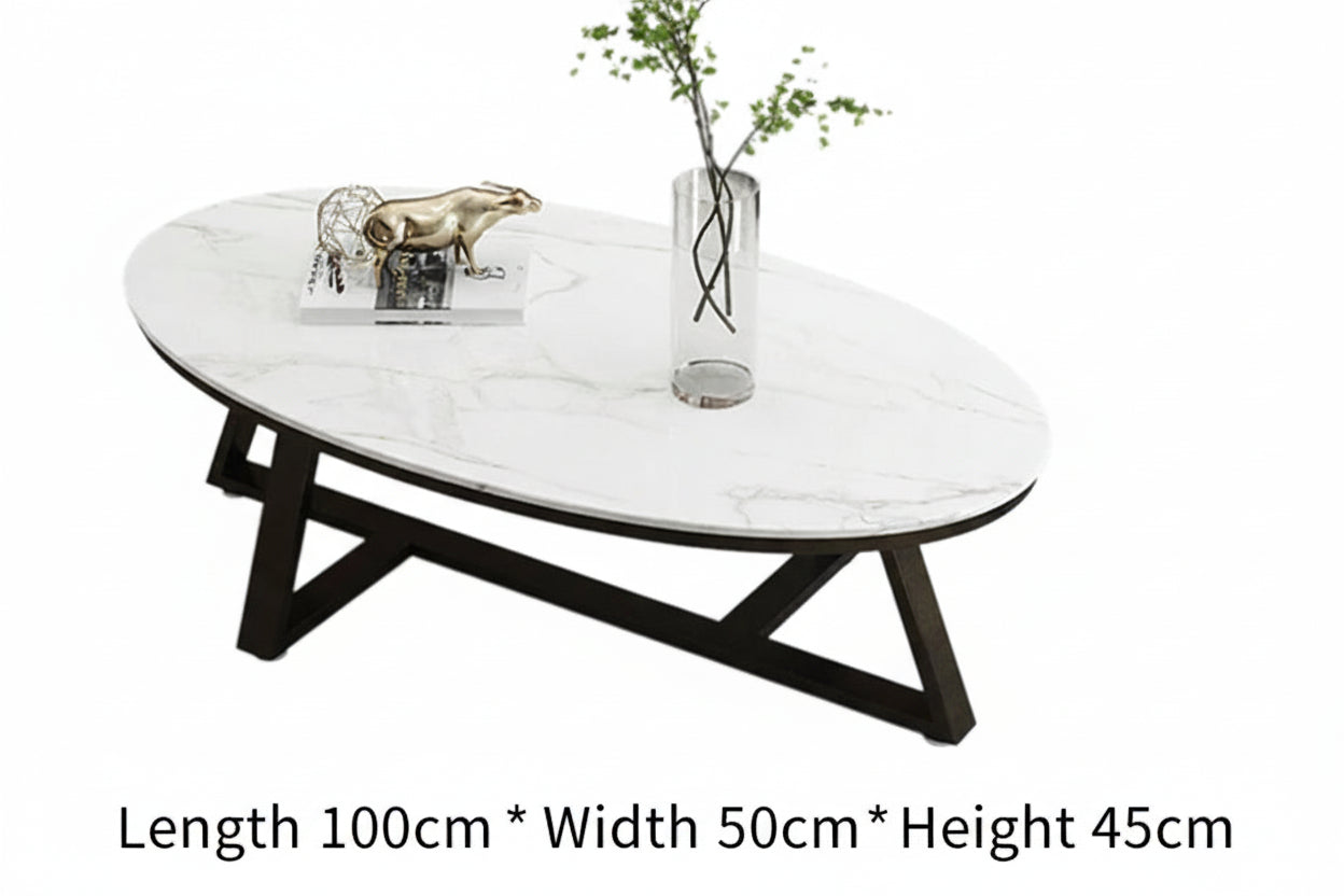 Verona™ Oval Marble Coffee Table – Modern Luxury Living Room Table by PurelyhomeDeco