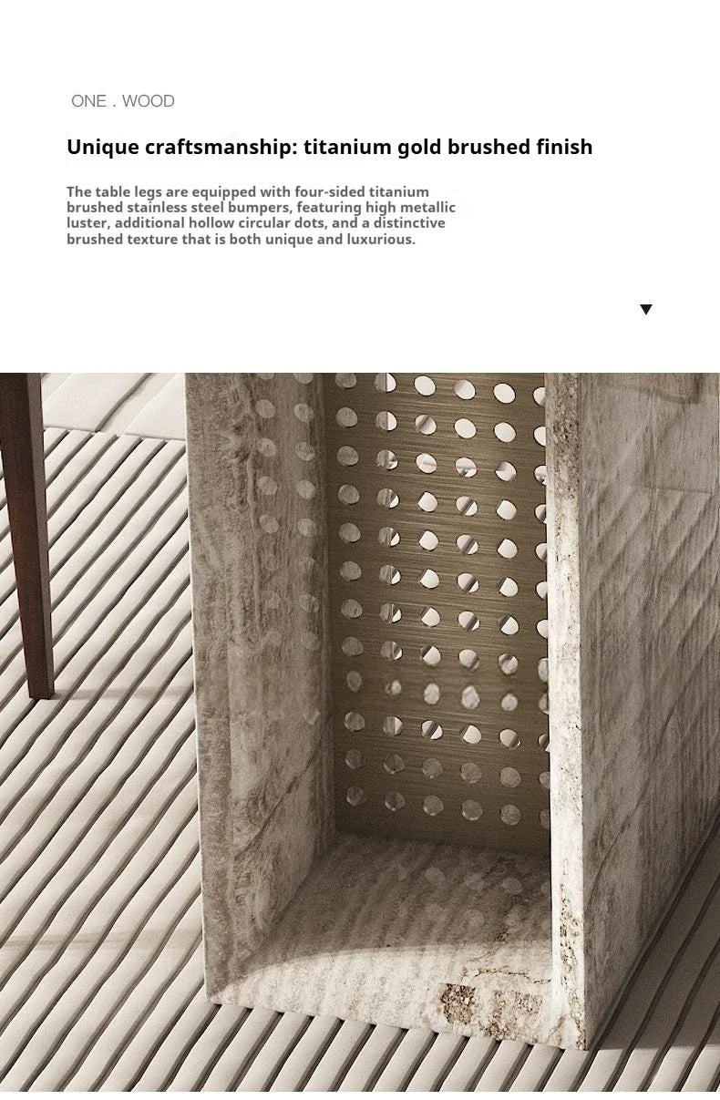 BRAVON™ Venetian Brown Wabi-Stone Dining Set by PurelyhomeDeco