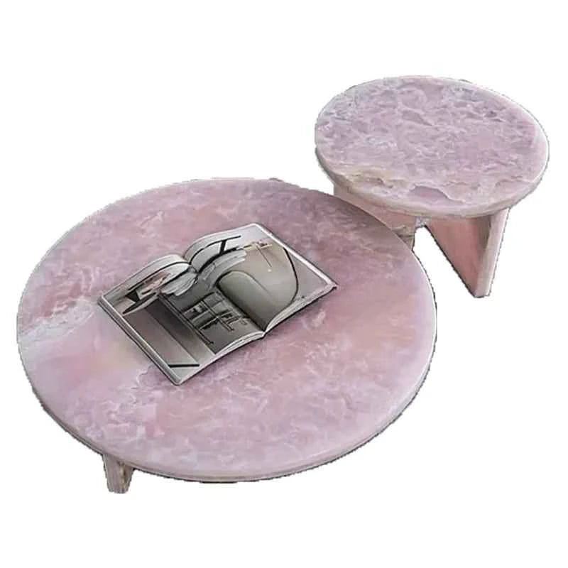 Rosé Imperiale™ – Italian Pink Marble Coffee Table Set by PurelyhomeDeco
