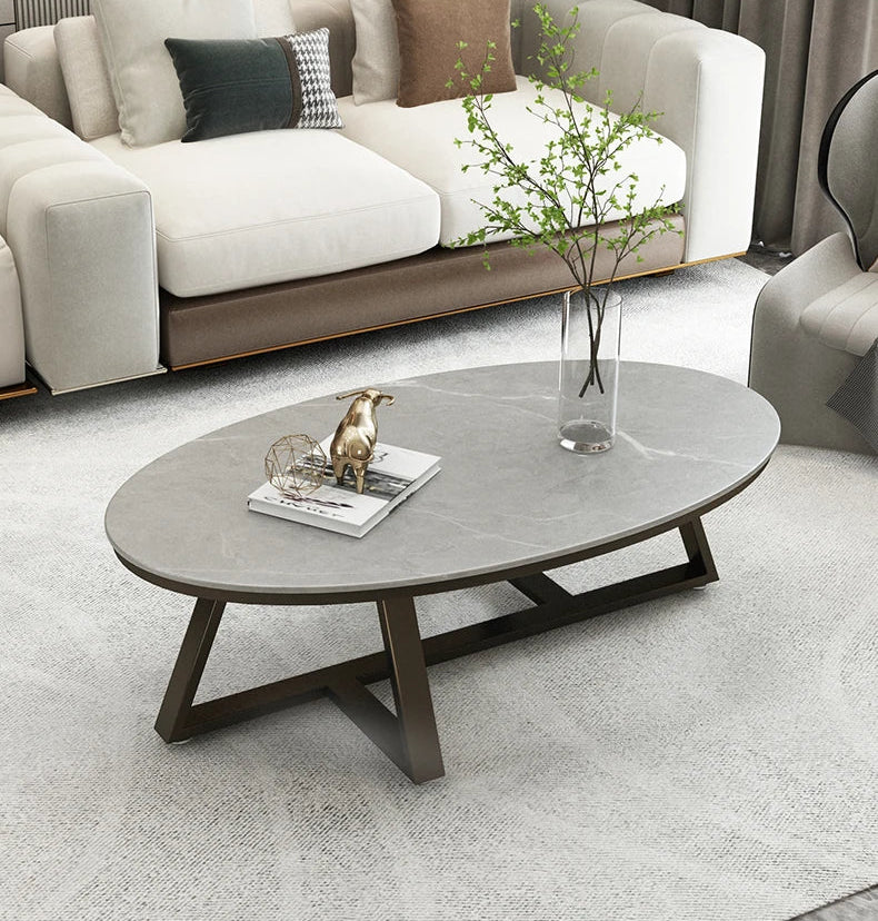 Verona™ Oval Marble Coffee Table – Modern Luxury Living Room Table by PurelyhomeDeco