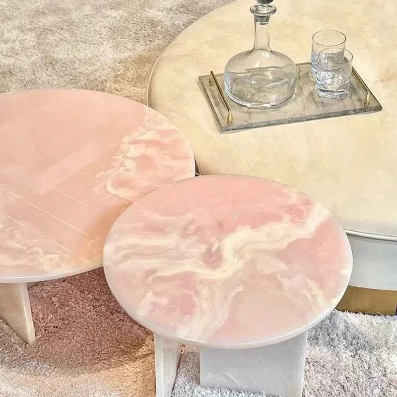 Rosé Imperiale™ – Italian Pink Marble Coffee Table Set by PurelyhomeDeco