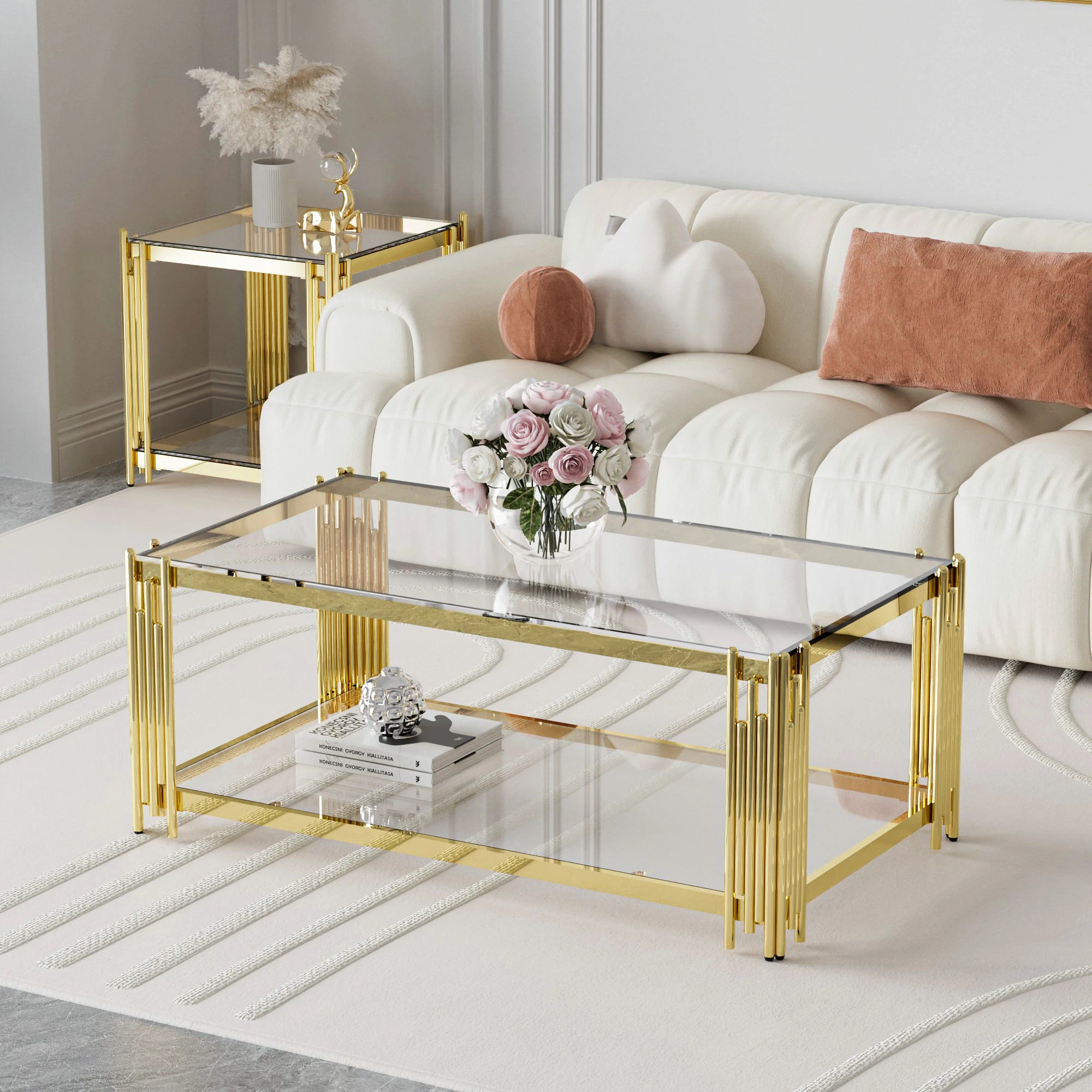 REGENT LUCENT™Modern Luxury Gold Coffee Table by PurelyhomeDeco