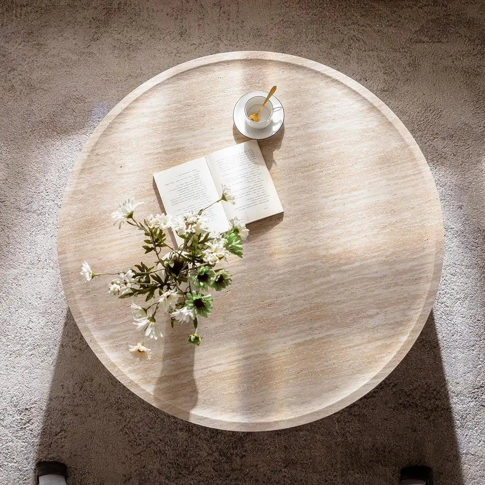 Luna 100™ Round Drum Coffee Table – Modern Minimalist Living Room Center Table by PurelyhomeDeco