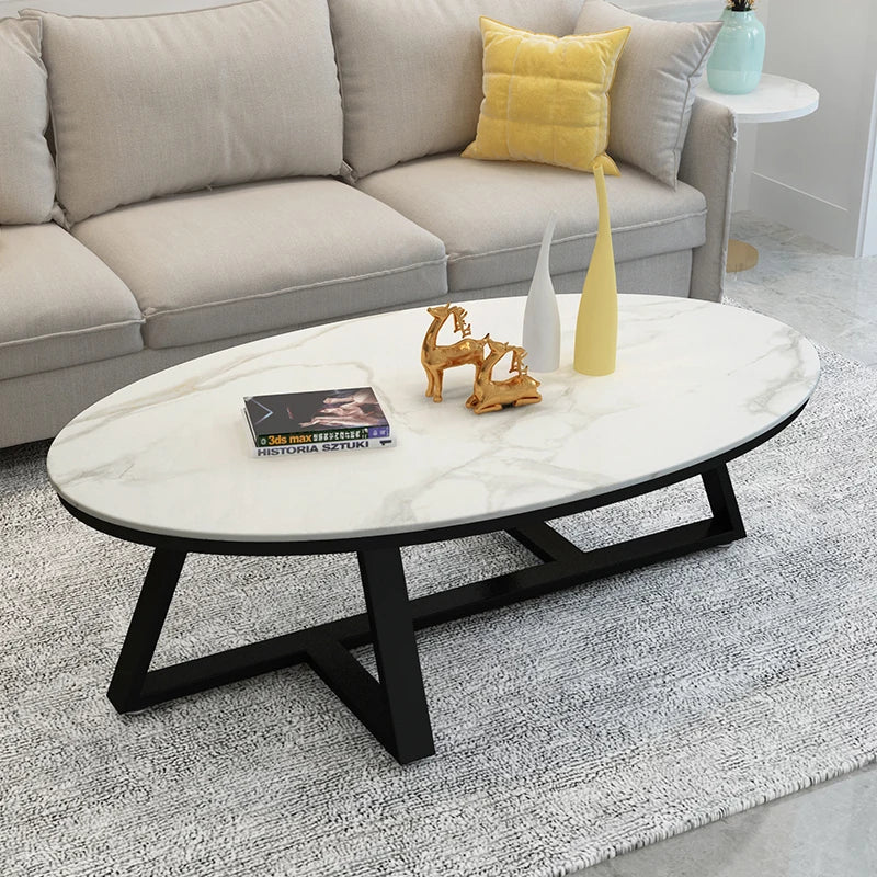 Verona™ Oval Marble Coffee Table – Modern Luxury Living Room Table by PurelyhomeDeco