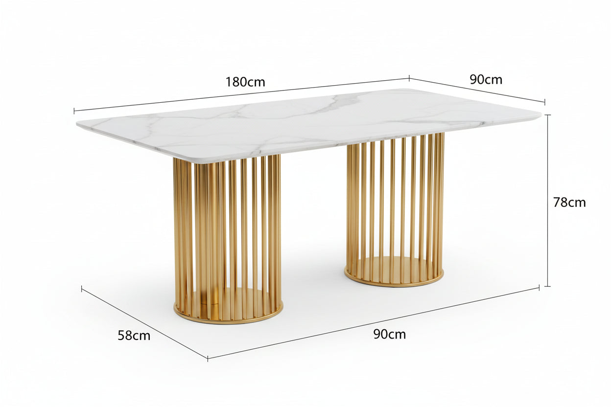 VELORIA™Italian White Marble Dining Set