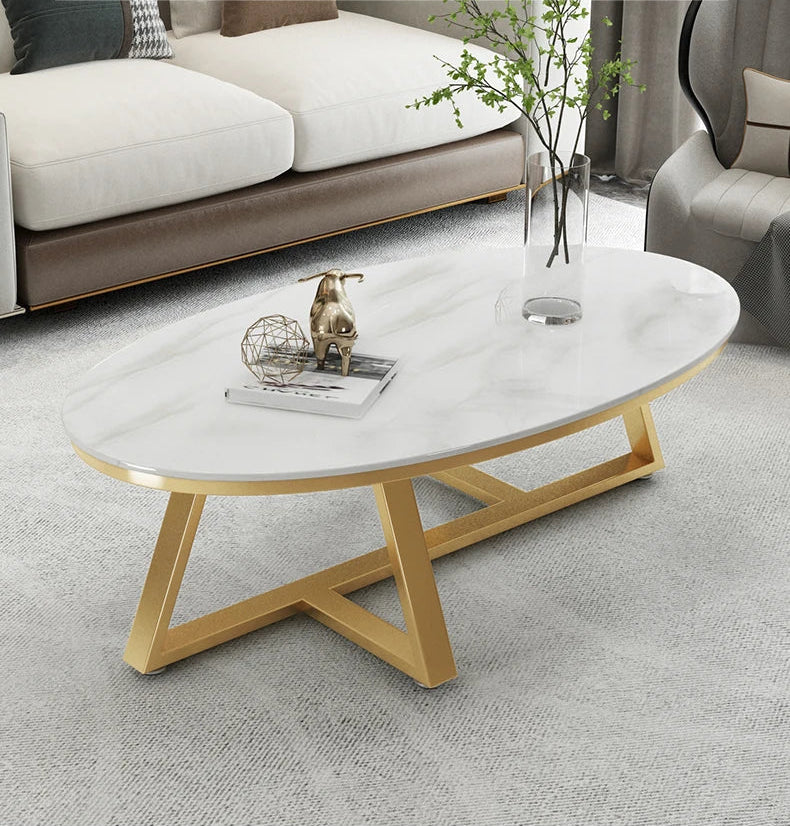 Verona™ Oval Marble Coffee Table – Modern Luxury Living Room Table by PurelyhomeDeco
