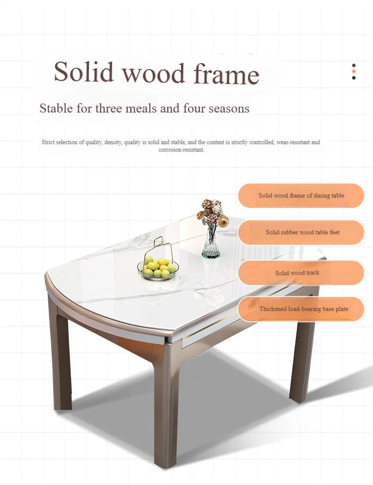 EXTORA™ Extendable Round Marble Dining Set by PurelyhomeDeco