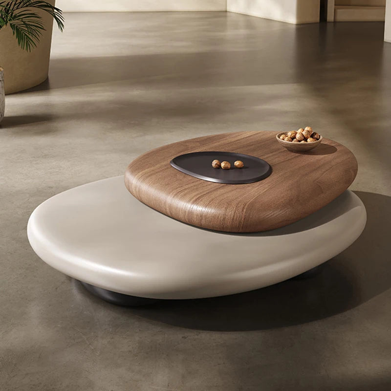 EMBERA™ Rotatable Designer Coffee Table | Sculptural Irregular Wood Centerpiece by PurelyhomeDeco