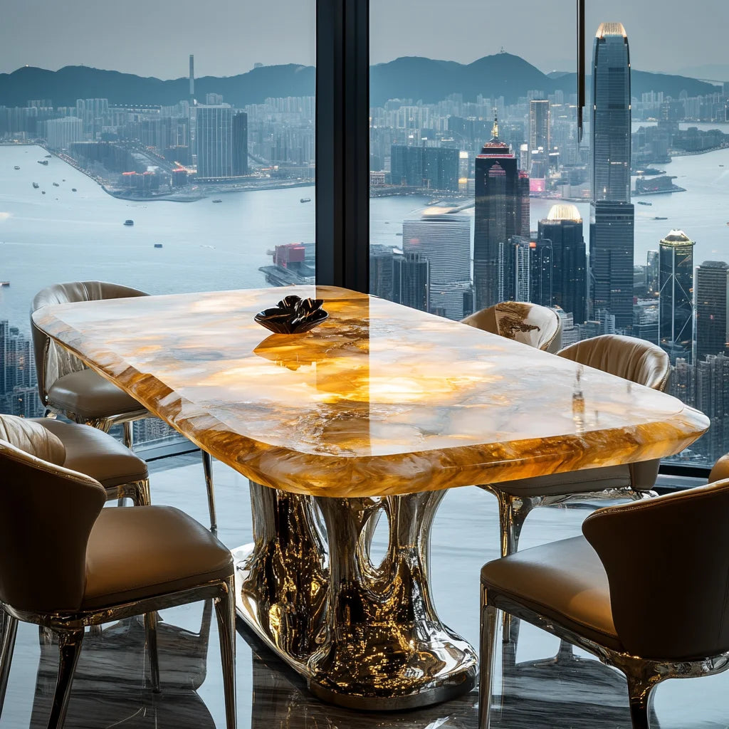 JADEVA™ Natural Jade Stone Dining Table