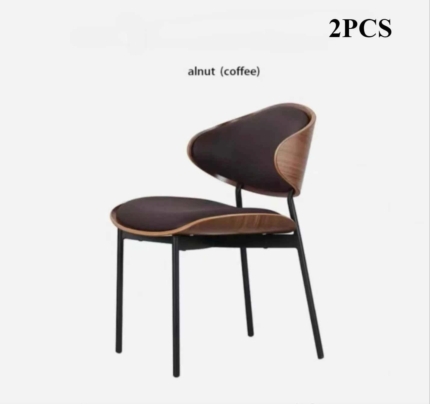 Noir Valencia™ – Genuine Leather Mid-Century Dining Chair by PurelyhomeDeco