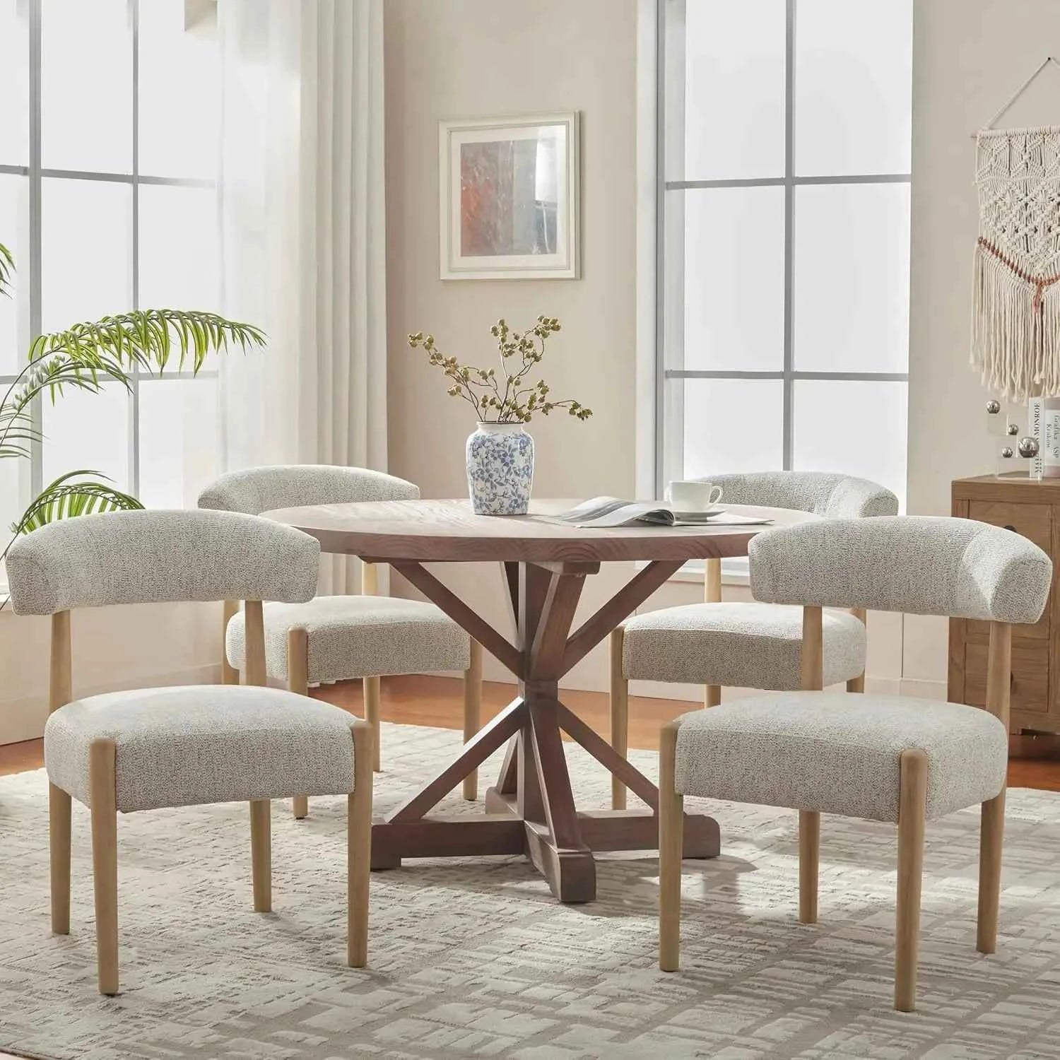 Curvena™ Upholstered Dining Chairs – Set of 4 by PurelyhomeDeco