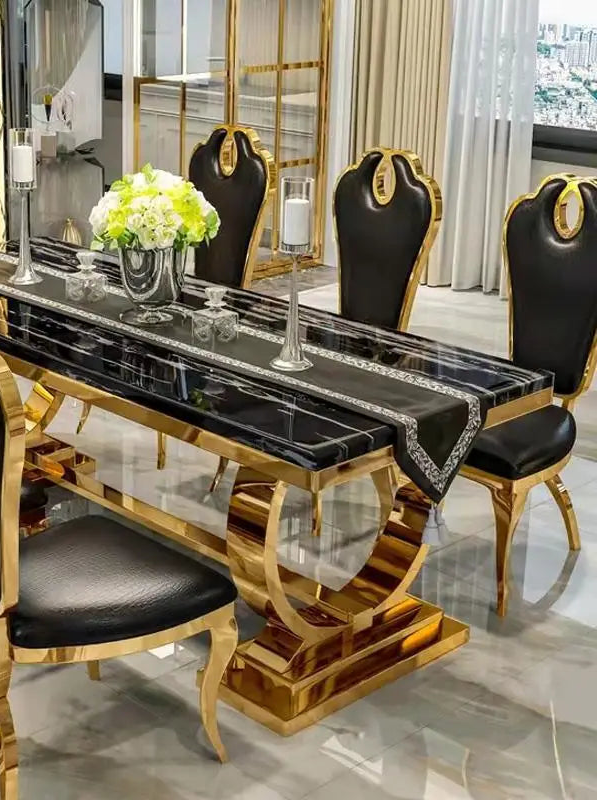 ZANORIA™ Elite Gold Structure Dining Set