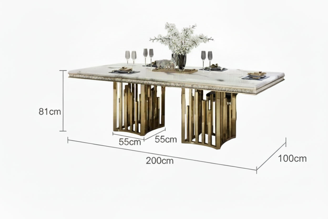 VELORIA™Italian White Marble Dining Set