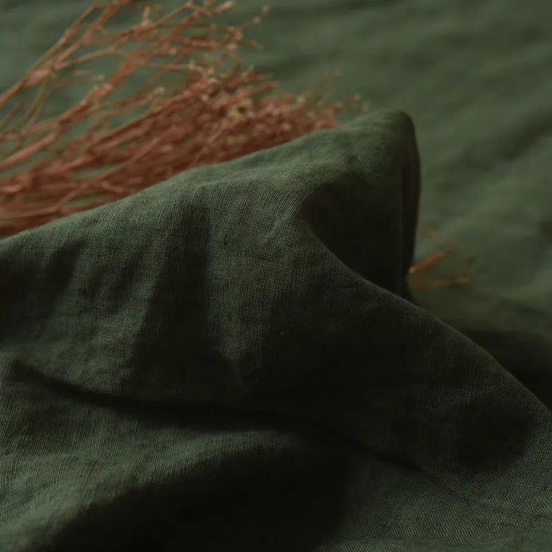 FlaxÉlysée™ Pure Linen Duvet Cover Set – Natural Flax French Linen Bedding with Coconut Button Closure