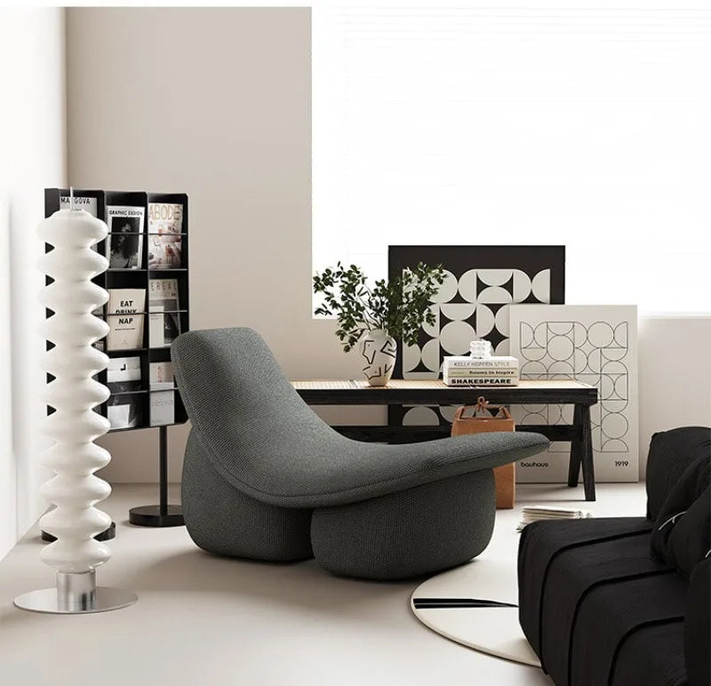 ARCYN™ Modern Arc Sofa | Sculptural Single Fabric Lounge Chair by PurelyhomeDeco