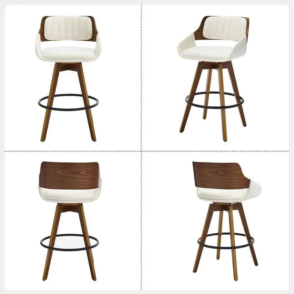 Arvello™ Walnut Swivel Bar Stools – Set of 2 by PurelyhomeDeco