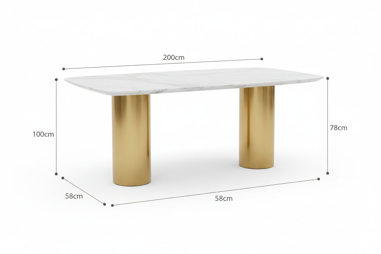 VELORIA™Italian White Marble Dining Set